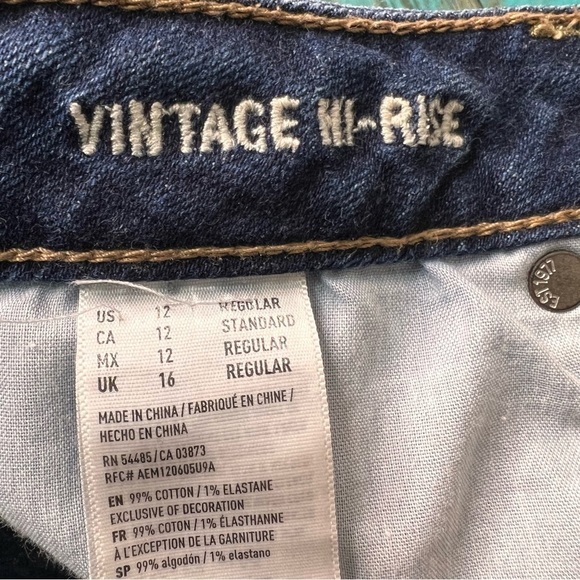 American Eagle Vintage Hi Rise Jeans Size 12 - Picture 9 of 11